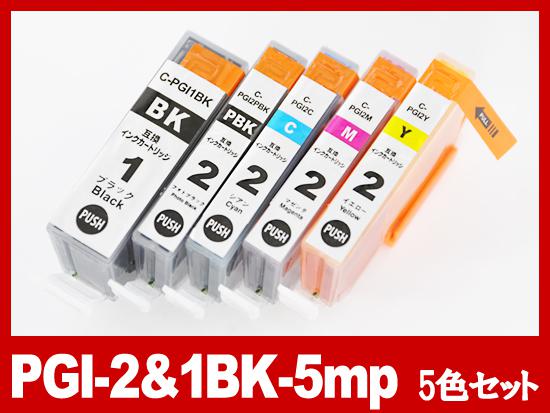 PGI-2&PGI-1BK（5色マルチパック）キヤノン[Canon]互換インクカートリッジ