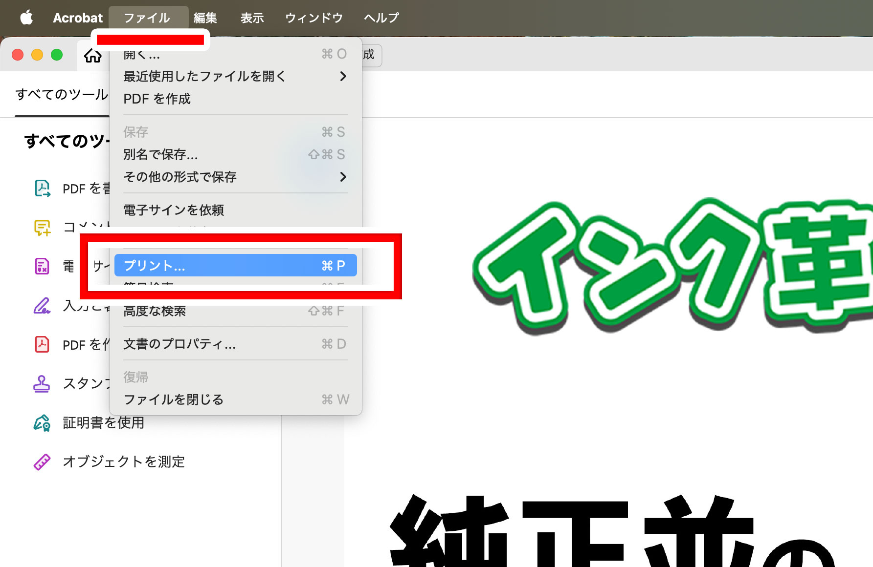 Adobe Acrobat Reader　プリント