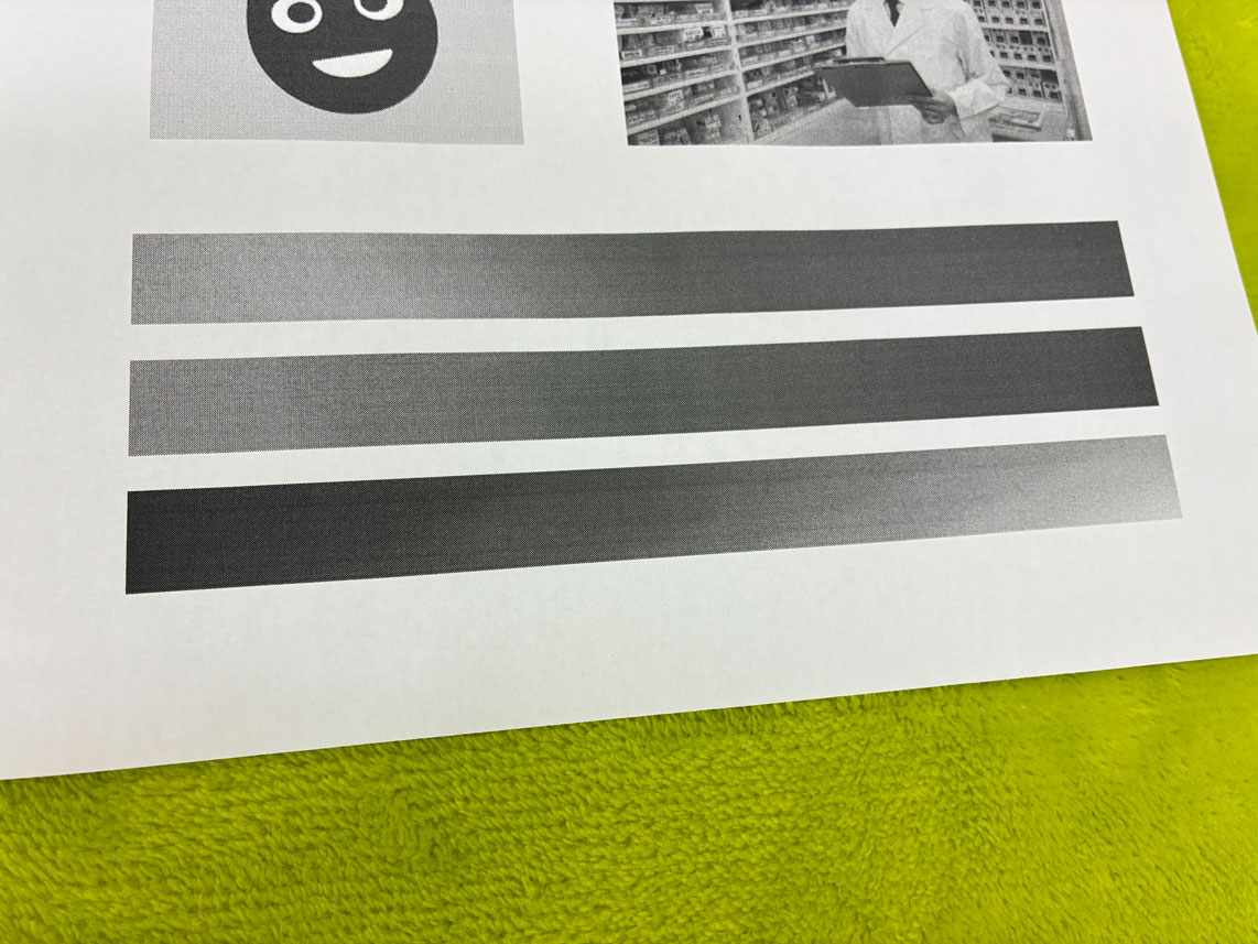 HL-L2460DW　純正トナー　グラデーション　印刷結果